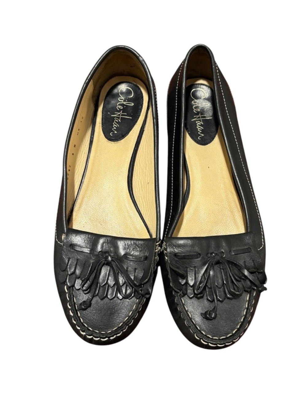 Cole Haan Women's Leather Kiltie Loafers in Black Size 8B